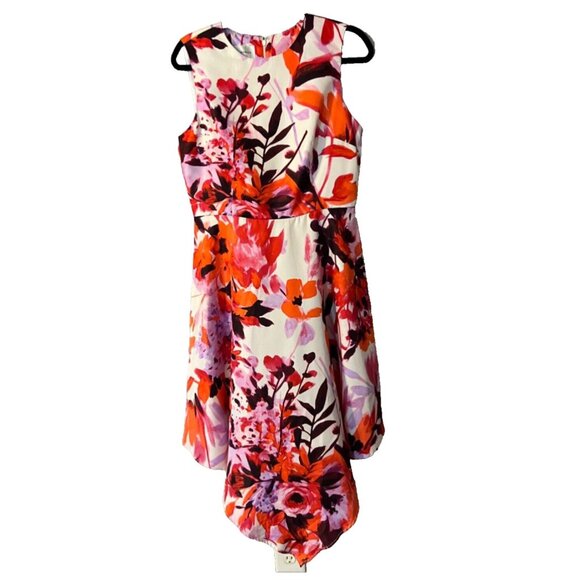 Donna Morgan Dress 10 A Line Flowy Floral Sleeveless Stretch Summer Washable - Picture 4 of 9